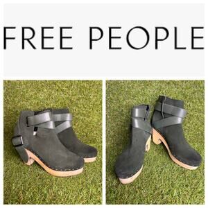Free People Dark Gray Ankle Booties